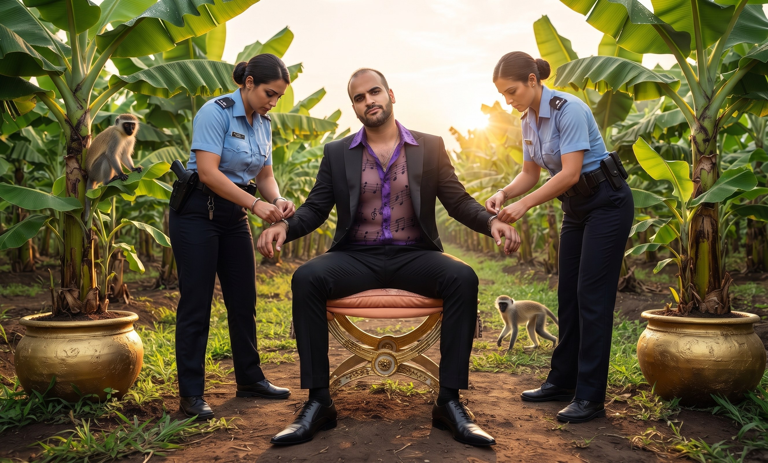 Arrested for Eating a Banana II — custom digital background