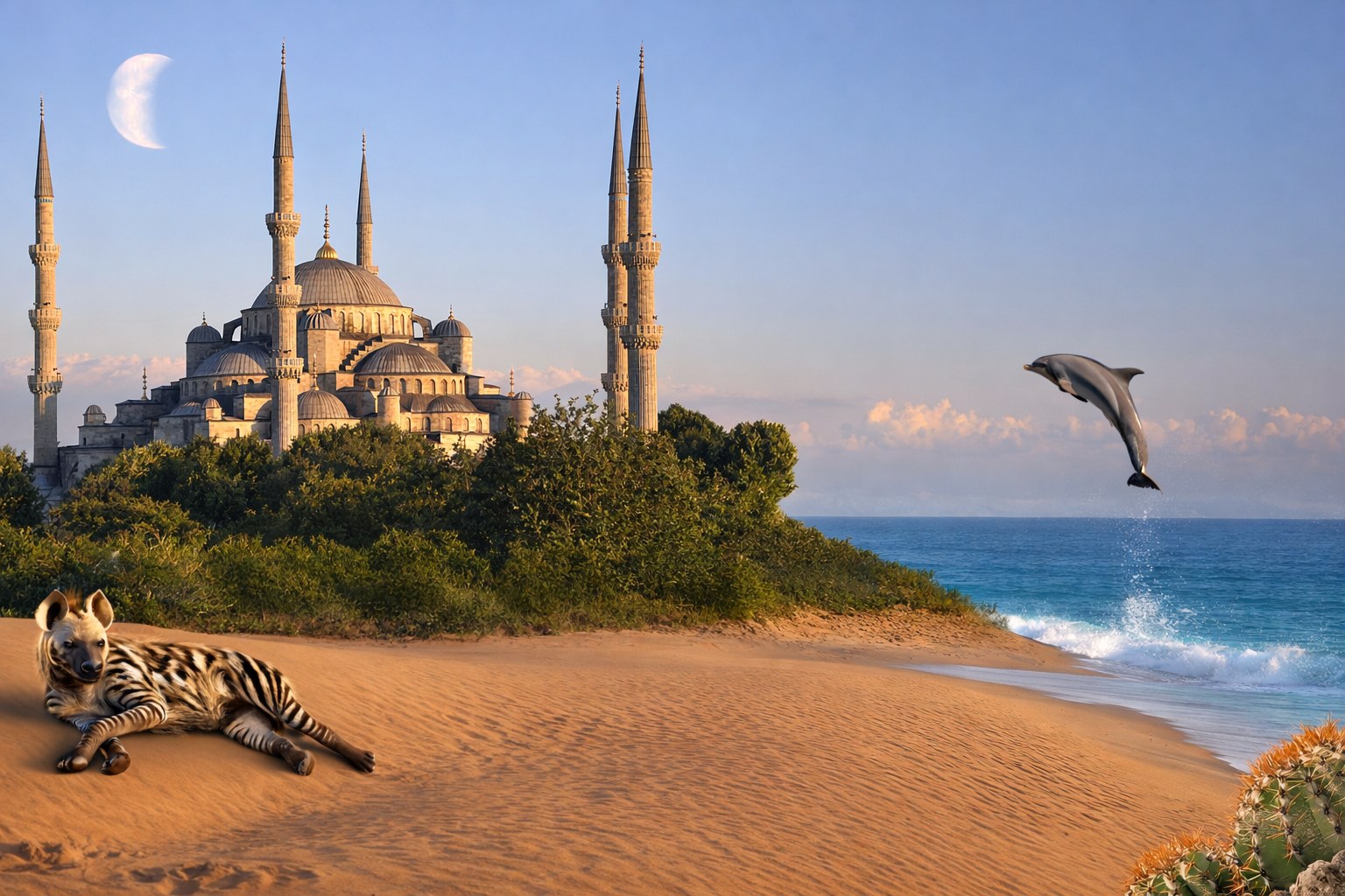 Minarets and Surf — custom digital background