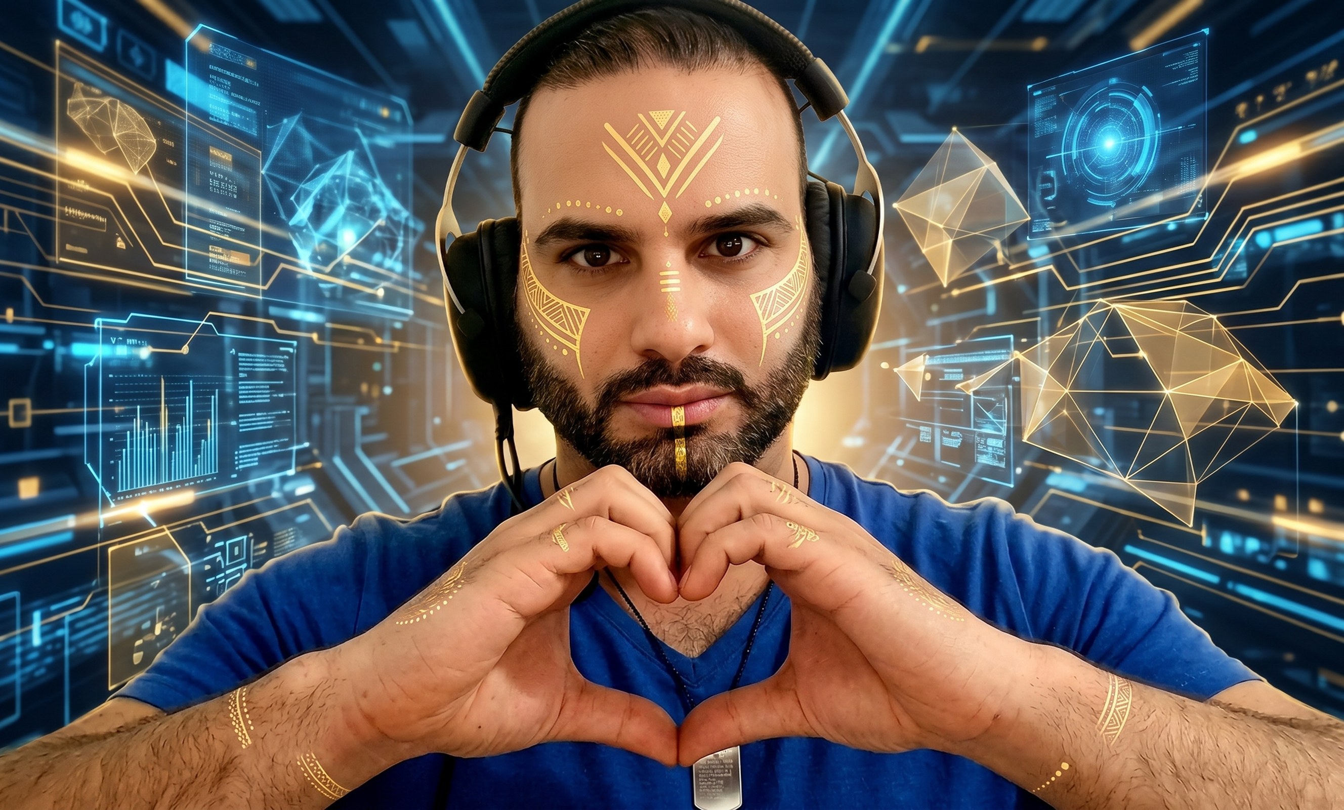 Circuit Portrait — custom digital background