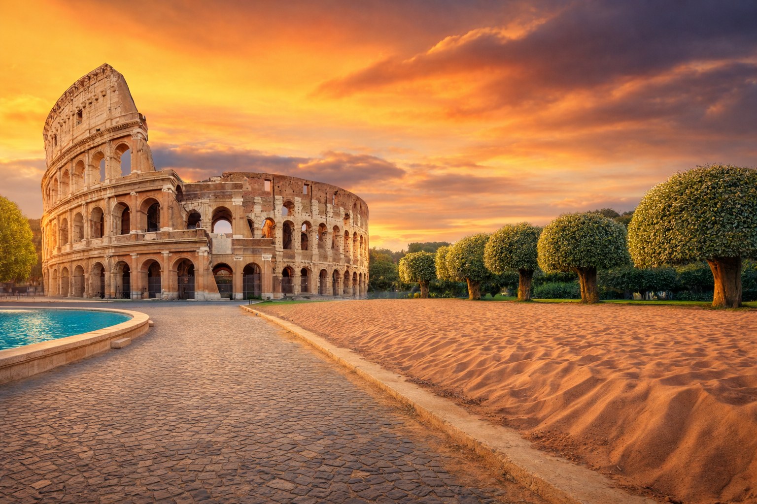 Colosseum, Amber Hour — custom digital background