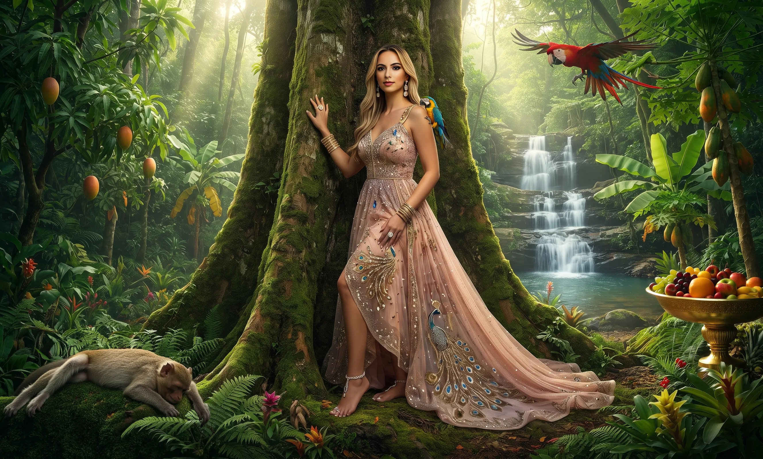 Emerald Canopy Reverie — a commissioned rainforest scene