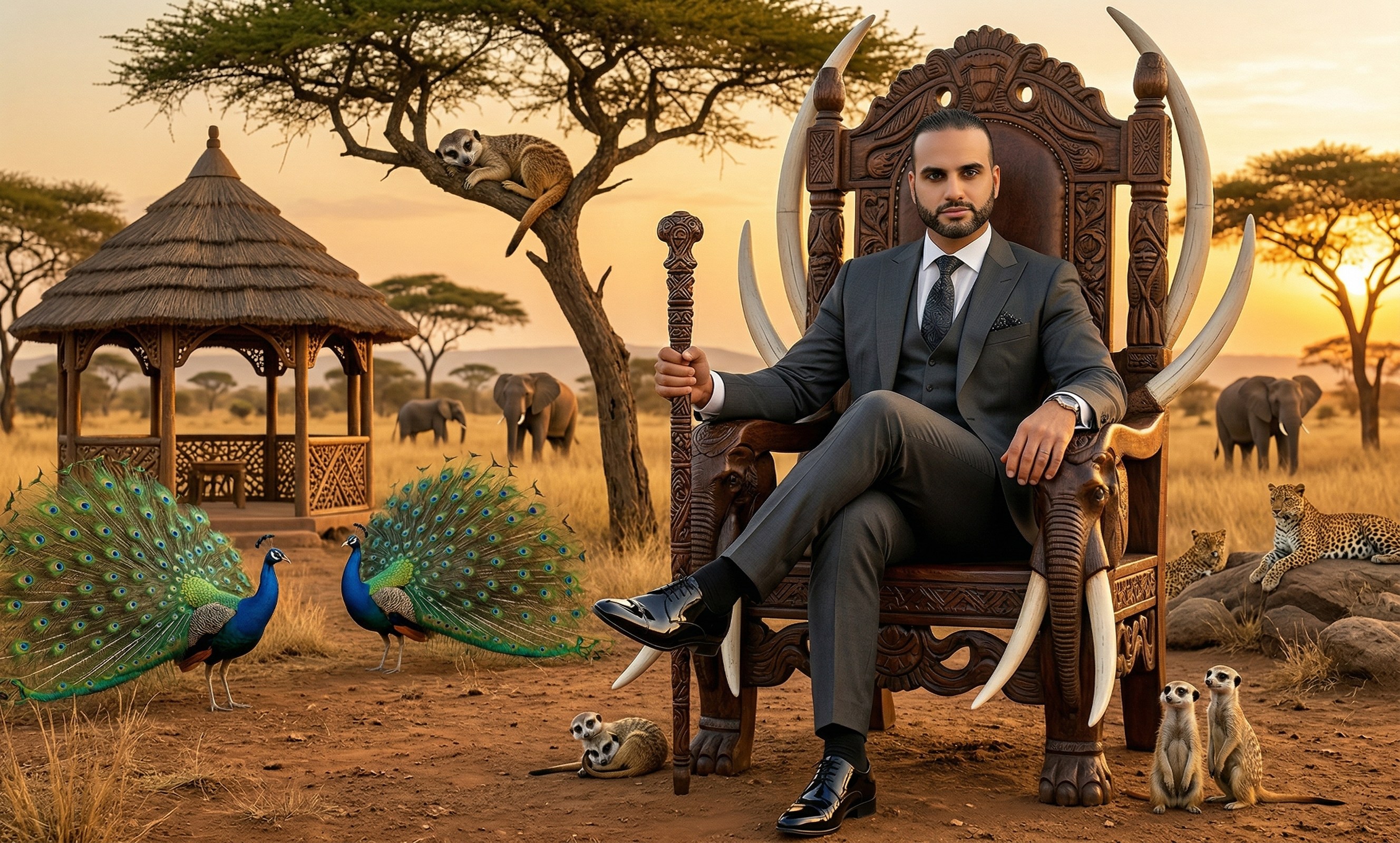 Savannah Throne at Sundown — custom digital background